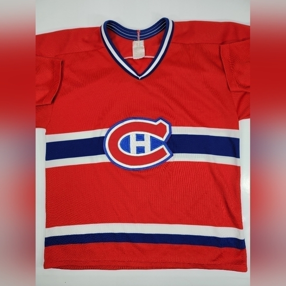 Montreal Canadiens Vintage NHL CCM Hockey Jersey Medium M Made In Canada  Red - Picture 4 of 9